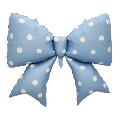 Discount Partybarco Blue Polka Dot Bow Foil Balloon