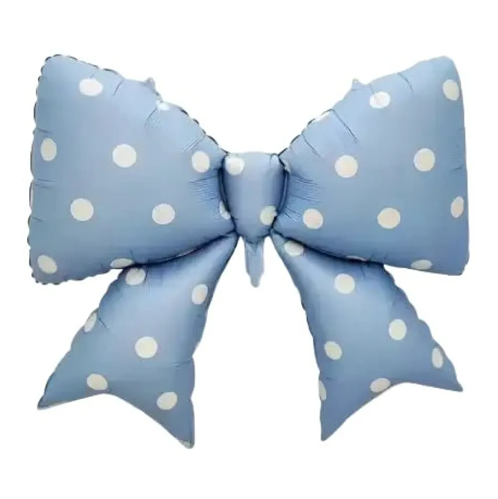 Discount Partybarco Blue Polka Dot Bow Foil Balloon