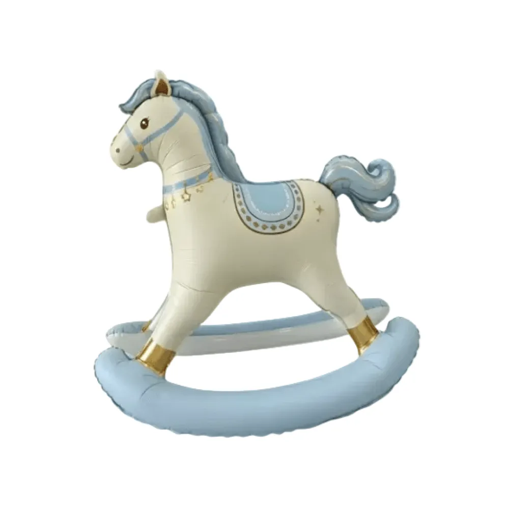Partybarco Blue Rocking Horse Foil Balloon