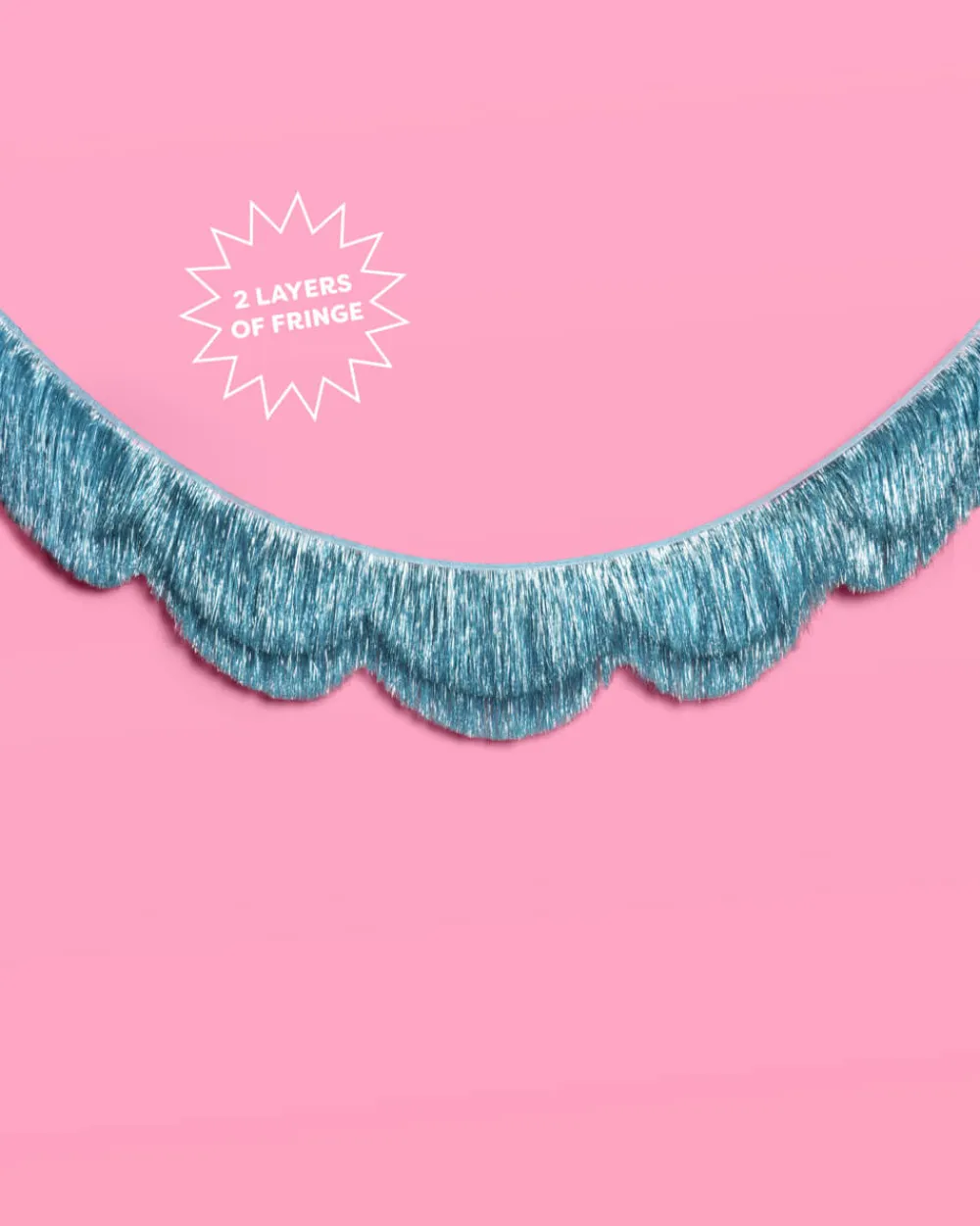 Clearance xo, Fetti Blue Scallop Fringe Banner