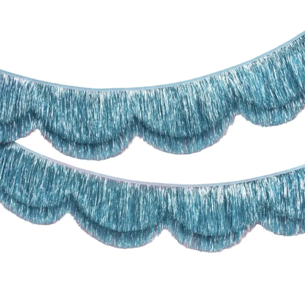 Clearance xo, Fetti Blue Scallop Fringe Banner