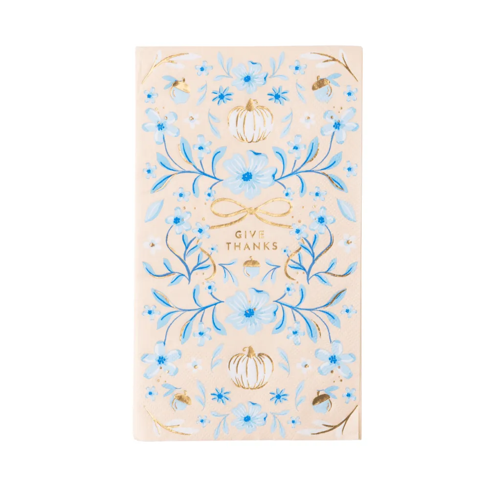 Best Bonjour Fete Blue Toile Pumpkin Guest Towels