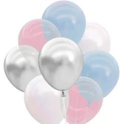 Hot xo, Fetti Blue, White & Silver Balloon Set