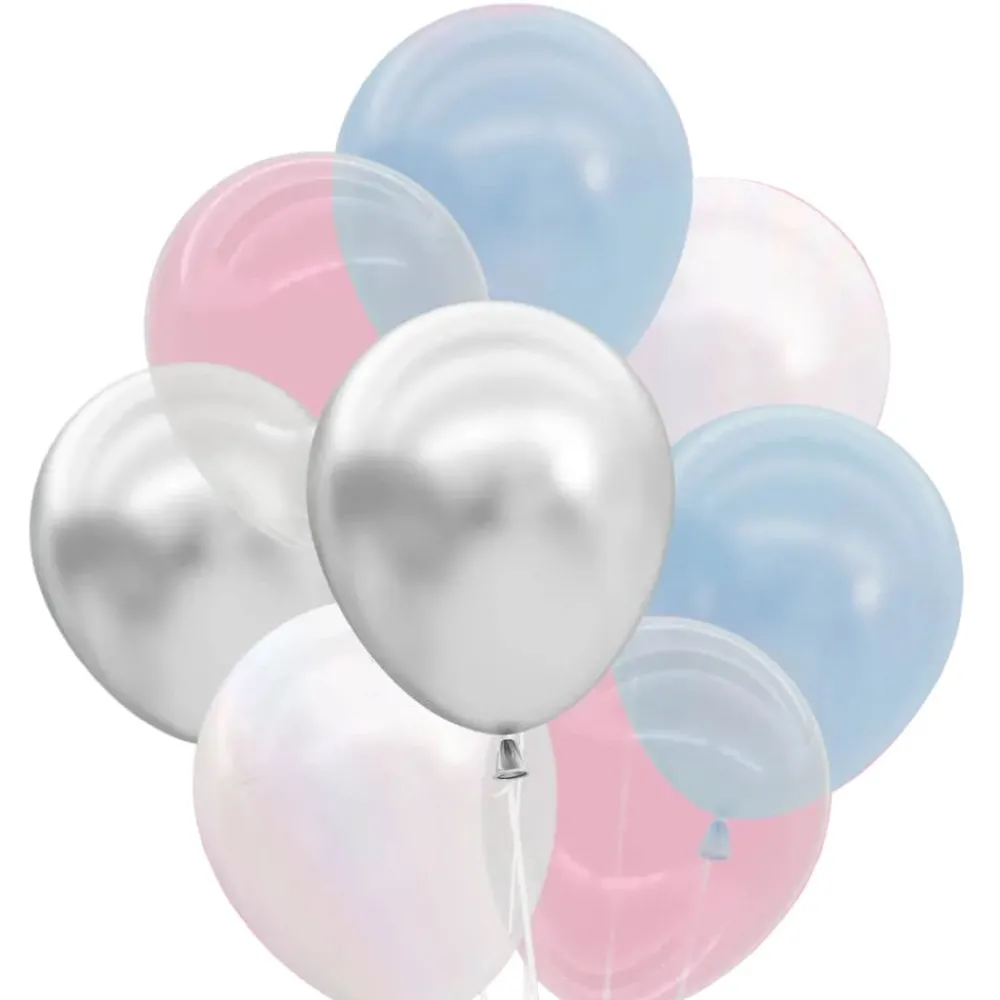 Hot xo, Fetti Blue, White & Silver Balloon Set