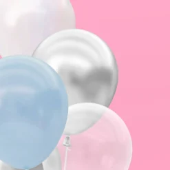 Hot xo, Fetti Blue, White & Silver Balloon Set