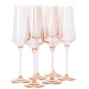 New Estelle Colored Glass Blush Pink Champagne Flute Set