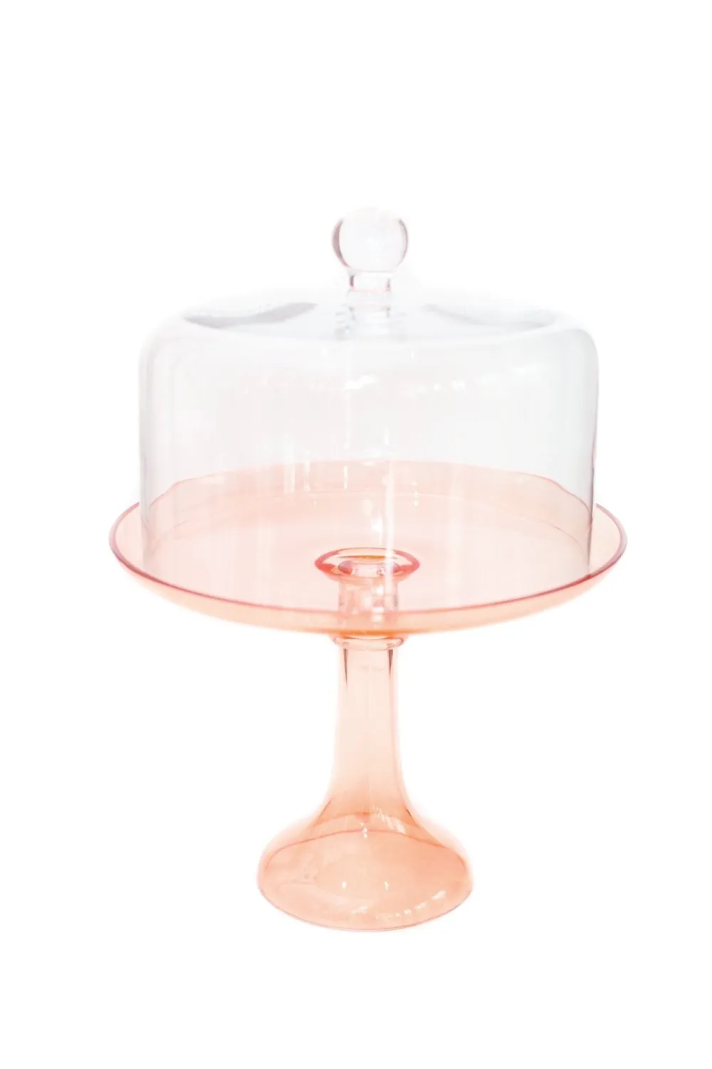 Online Estelle Colored Glass Blush Pink Glass Cake Stand