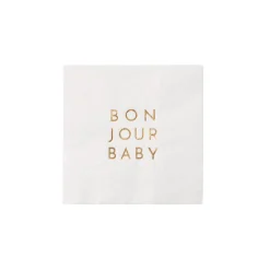 New Bonjour Fete Bonjour Baby Blanc White Cocktail Napkins