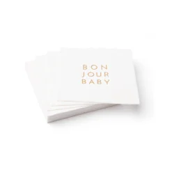 New Bonjour Fete Bonjour Baby Blanc White Cocktail Napkins