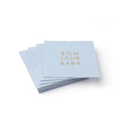 Hot Bonjour Fete Bonjour Baby Sky Blue Cocktail Napkins