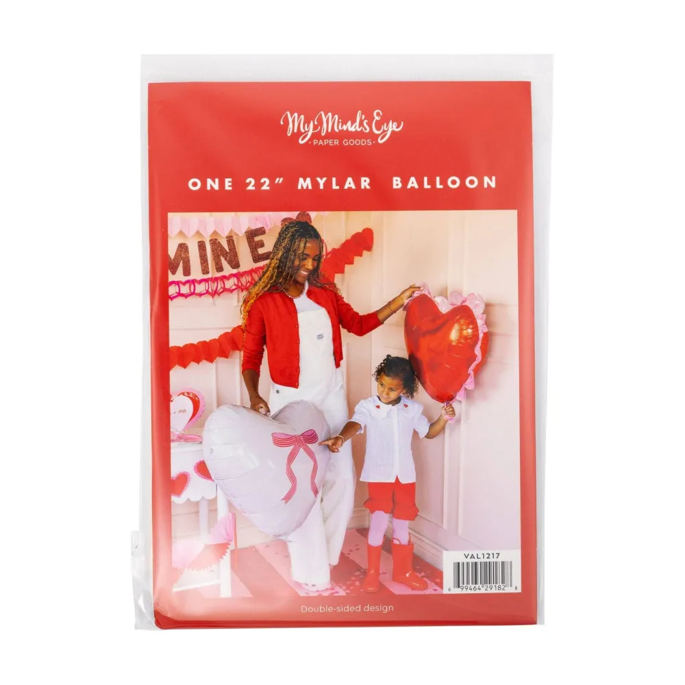 Hot My Mind’s Eye Bow Heart Mylar Balloon