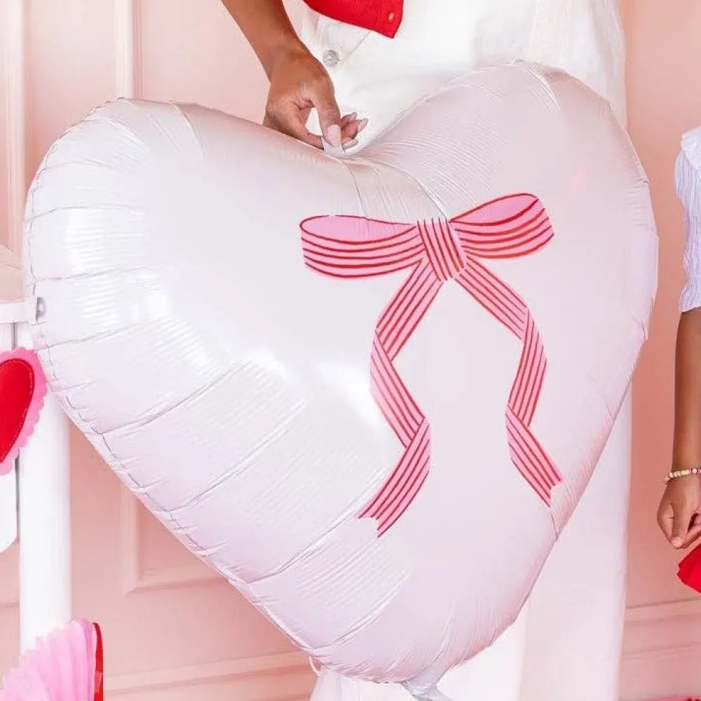 Hot My Mind’s Eye Bow Heart Mylar Balloon
