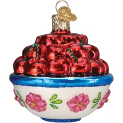 Old World Christmas Bowl Of Cherries Ornament