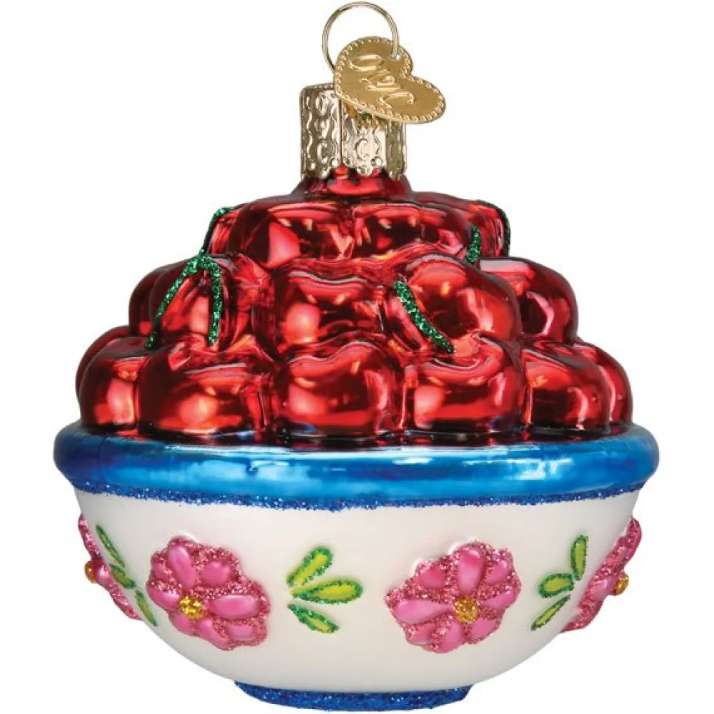 Old World Christmas Bowl Of Cherries Ornament