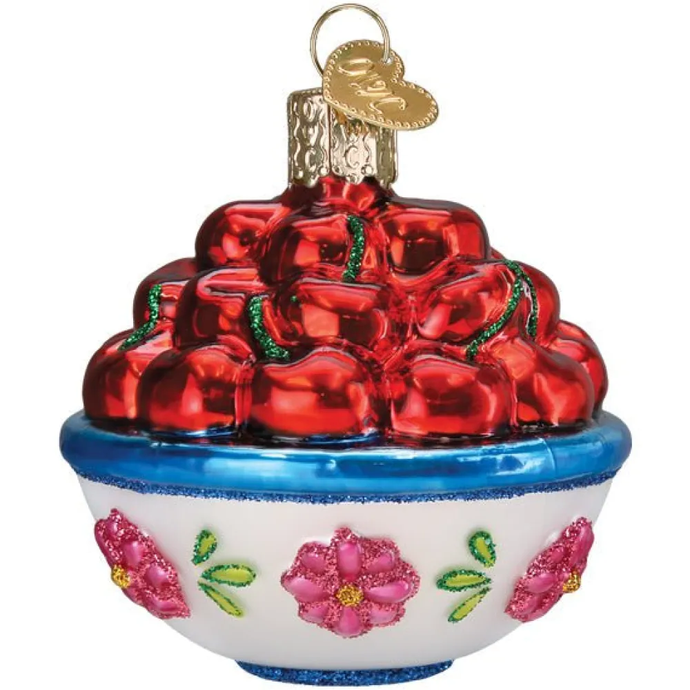 Old World Christmas Bowl Of Cherries Ornament