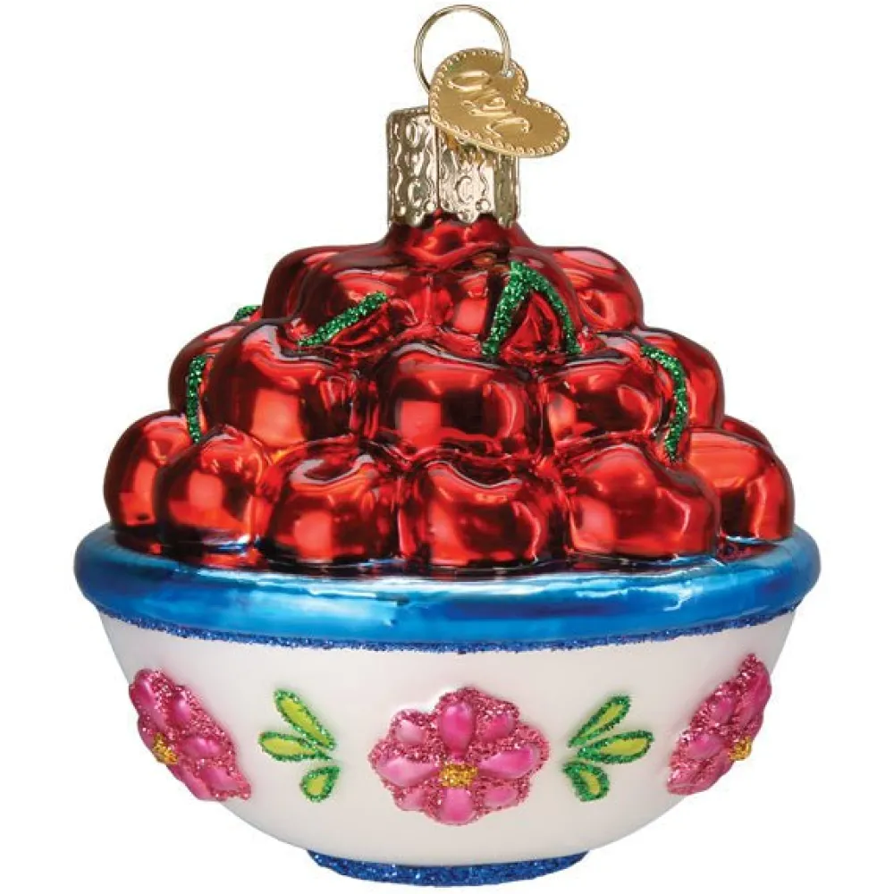 Old World Christmas Bowl Of Cherries Ornament