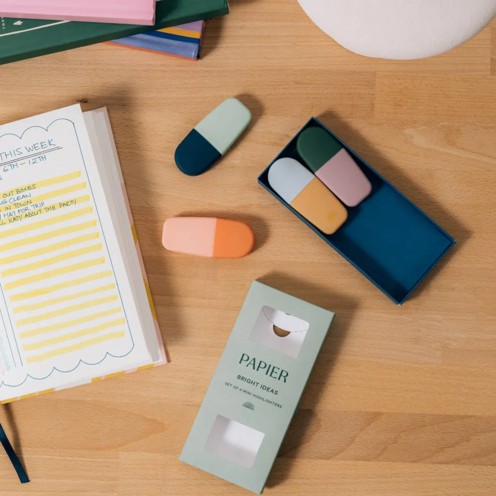 Discount Papier Bright Ideas Mini Highlighters Set of 4