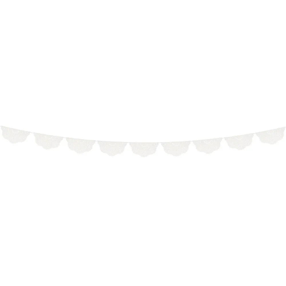 Clearance Meri Meri Broderie Anglaise Lace White Pennant Garland