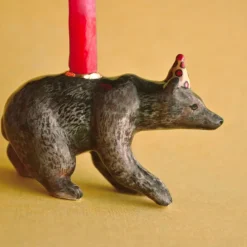 Outlet Camp Hollow Brown Bear Birthday Candle Holder