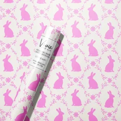 Clearance Vivie and Ash Bunny Meadow Pink Wrapping Paper Roll
