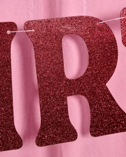 New xo, Fetti Burgundy Glitter Happy Birthday Banner