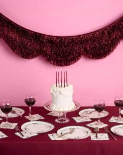 Online xo, Fetti Burgundy Scallop Fringe Banner