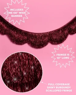 Online xo, Fetti Burgundy Scallop Fringe Banner