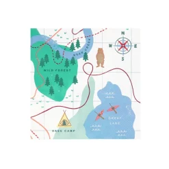 Hot Meri Meri Camping Adventure Map Large Napkins