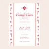 Online Bonjour Fete Candy Cane Christmas Digital Party Invitation