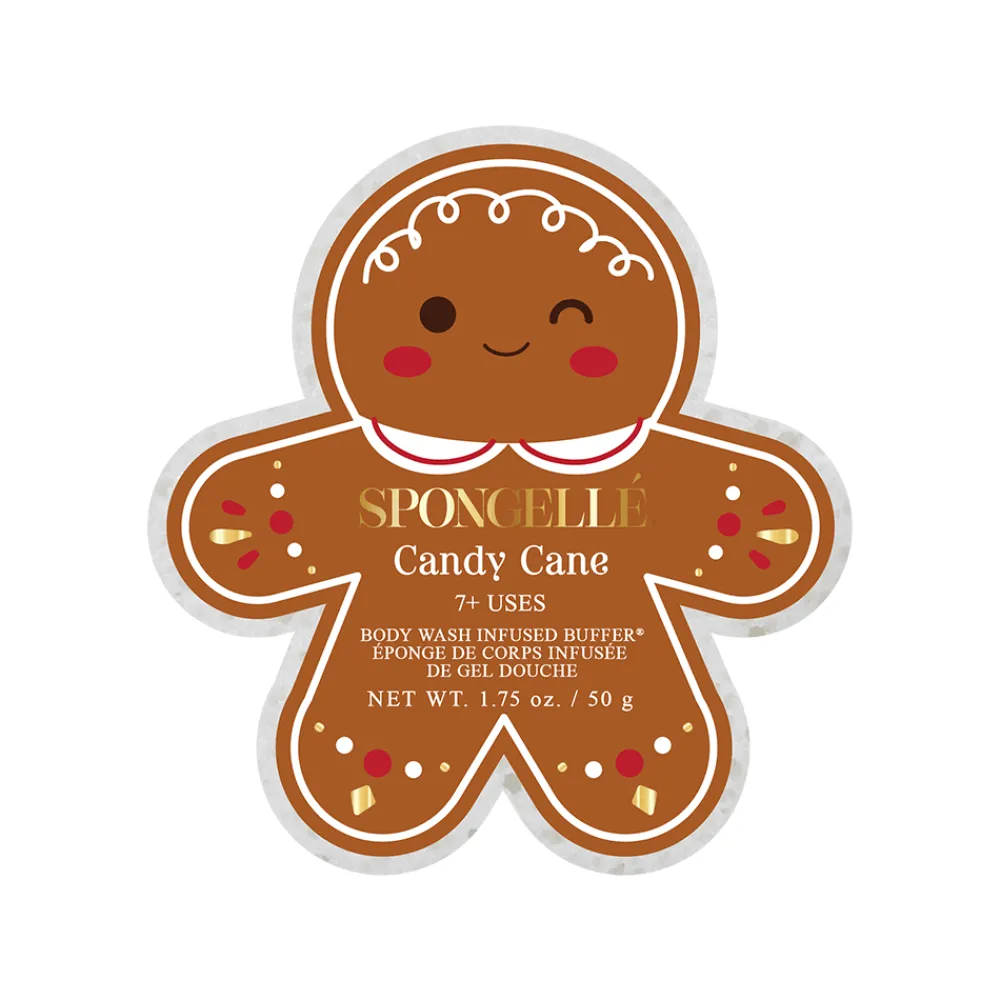 Sale Spongellé Candy Cane Gingerbread Shower Buffer Sponge