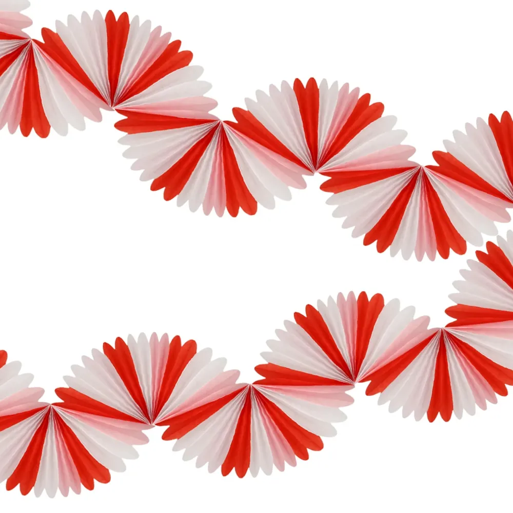New Meri Meri Candy Cane Stripe Honeycomb Garland