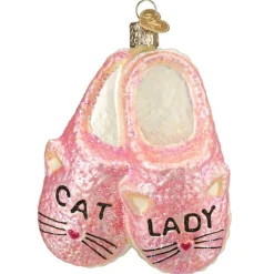 Discount Old World Christmas Cat Lady Slippers Ornament