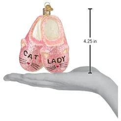 Discount Old World Christmas Cat Lady Slippers Ornament
