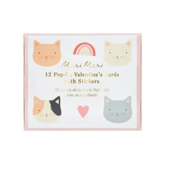 Meri Meri Cat Valentine's Cards and Stickers Set