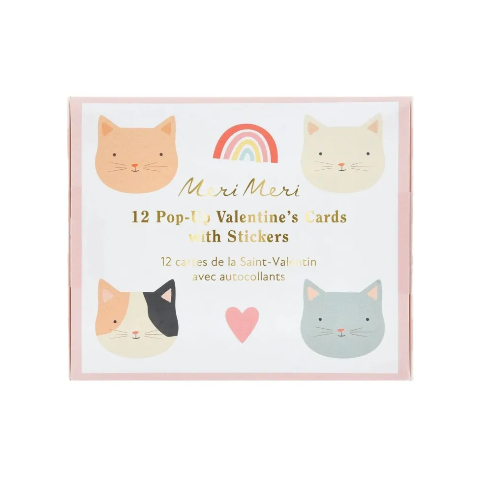 Meri Meri Cat Valentine's Cards and Stickers Set