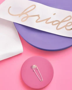 Clearance xo, Fetti C'est La Vie Sash - white + rose gold sash
