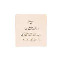 Hot Bonjour Fete Champagne Tower Peach Cocktail Napkins
