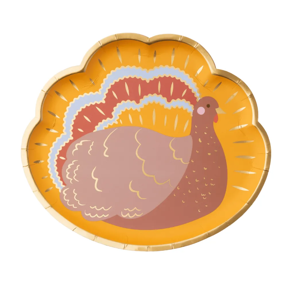 Clearance Bonjour Fete Charming Turkey Thanksgiving Plates