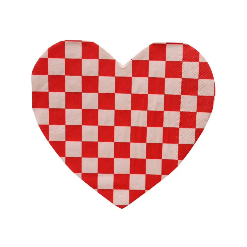 Online Bonjour Fete Check Mate Heart Large Napkins