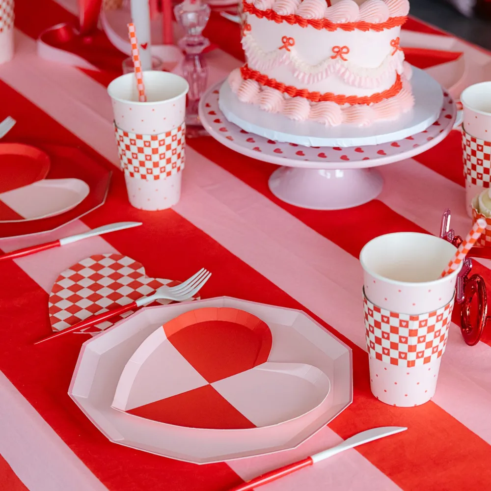 Online Bonjour Fete Check Mate Heart Large Napkins