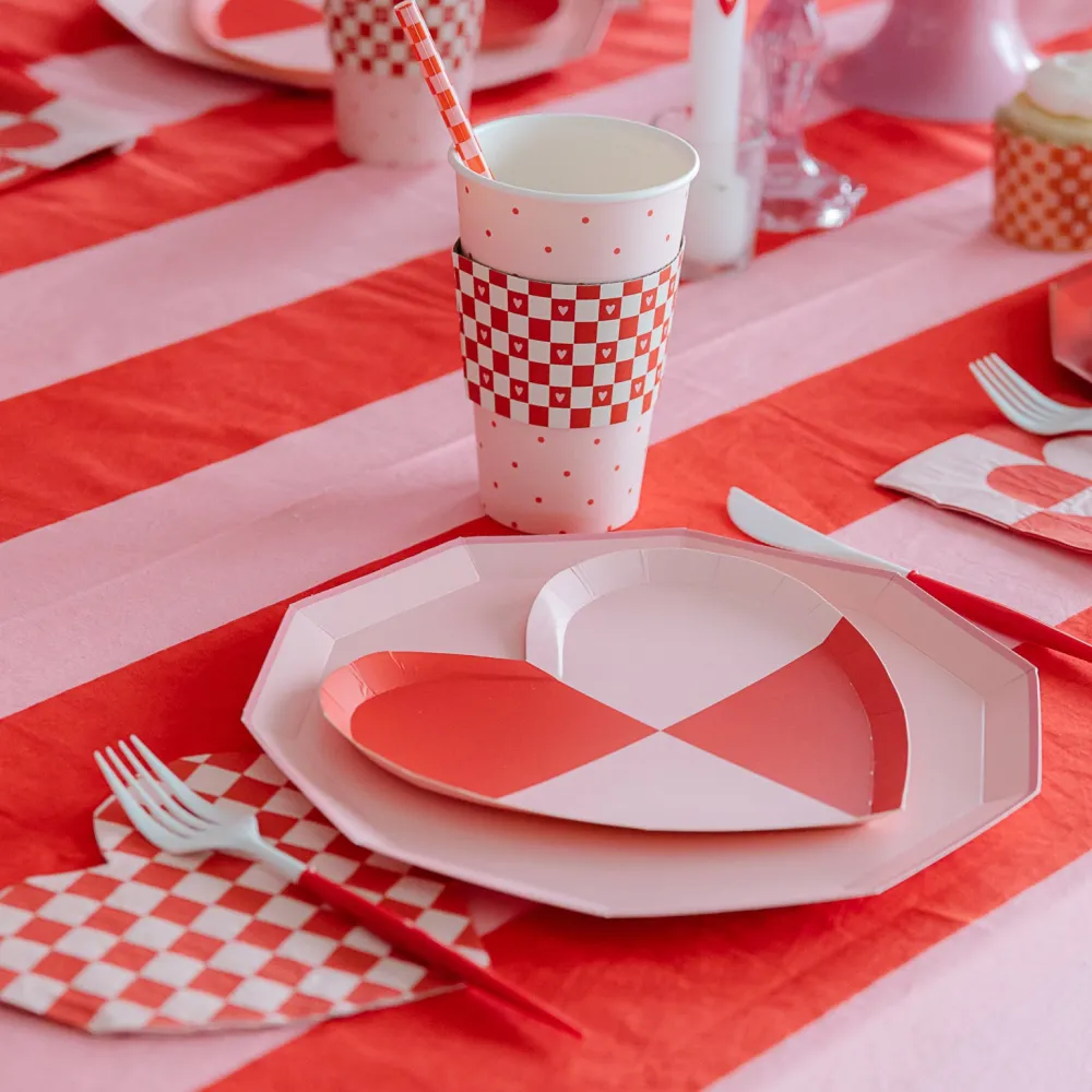Clearance Bonjour Fete Check Mate Heart Shaped Plates