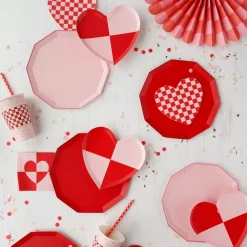 Clearance Bonjour Fete Check Mate Heart Shaped Plates