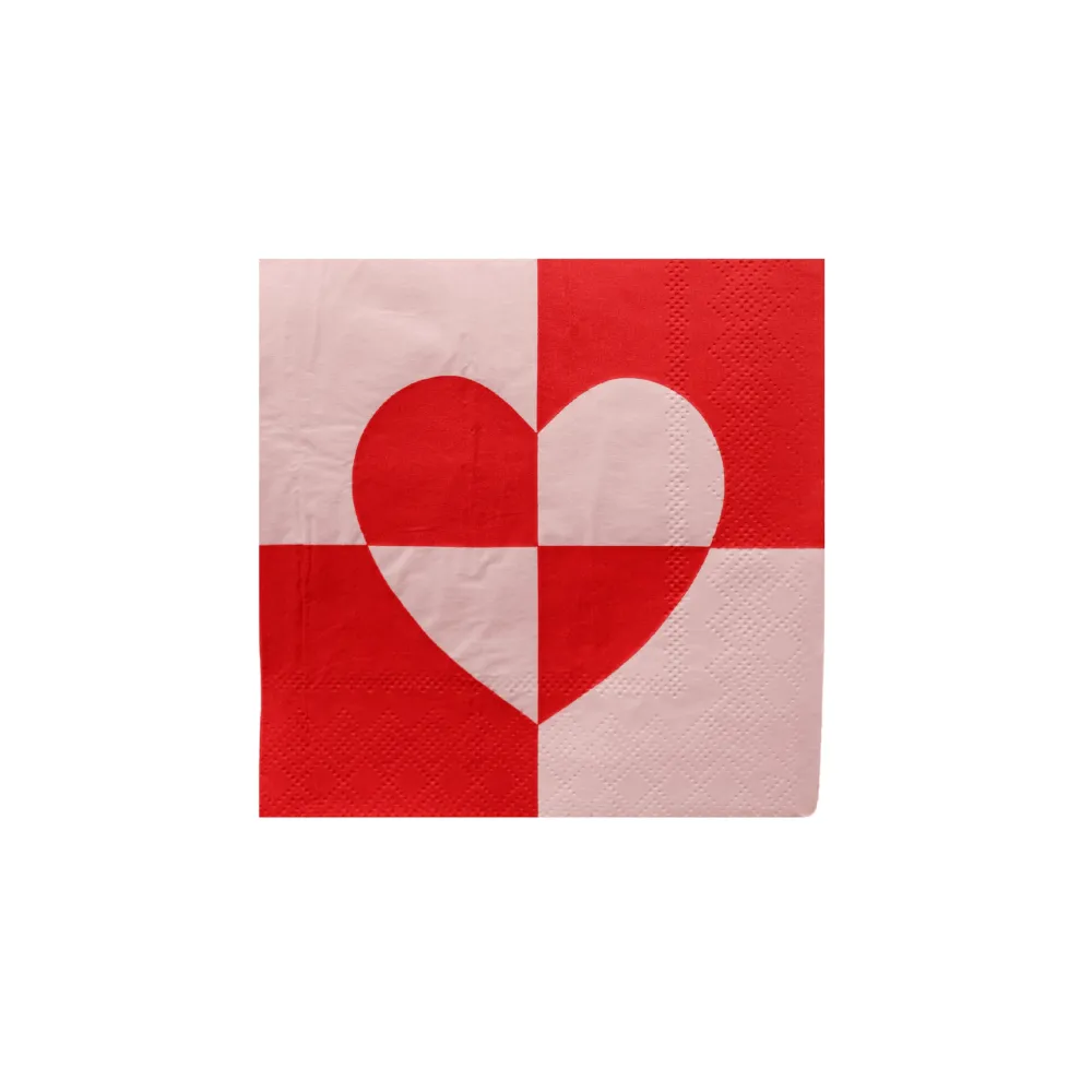 Best Bonjour Fete Check Mate Heart Small Napkins