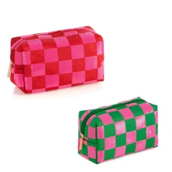 New Shiraleah Retail Check Pattern Zip Pouch