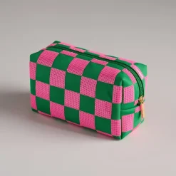 New Shiraleah Retail Check Pattern Zip Pouch