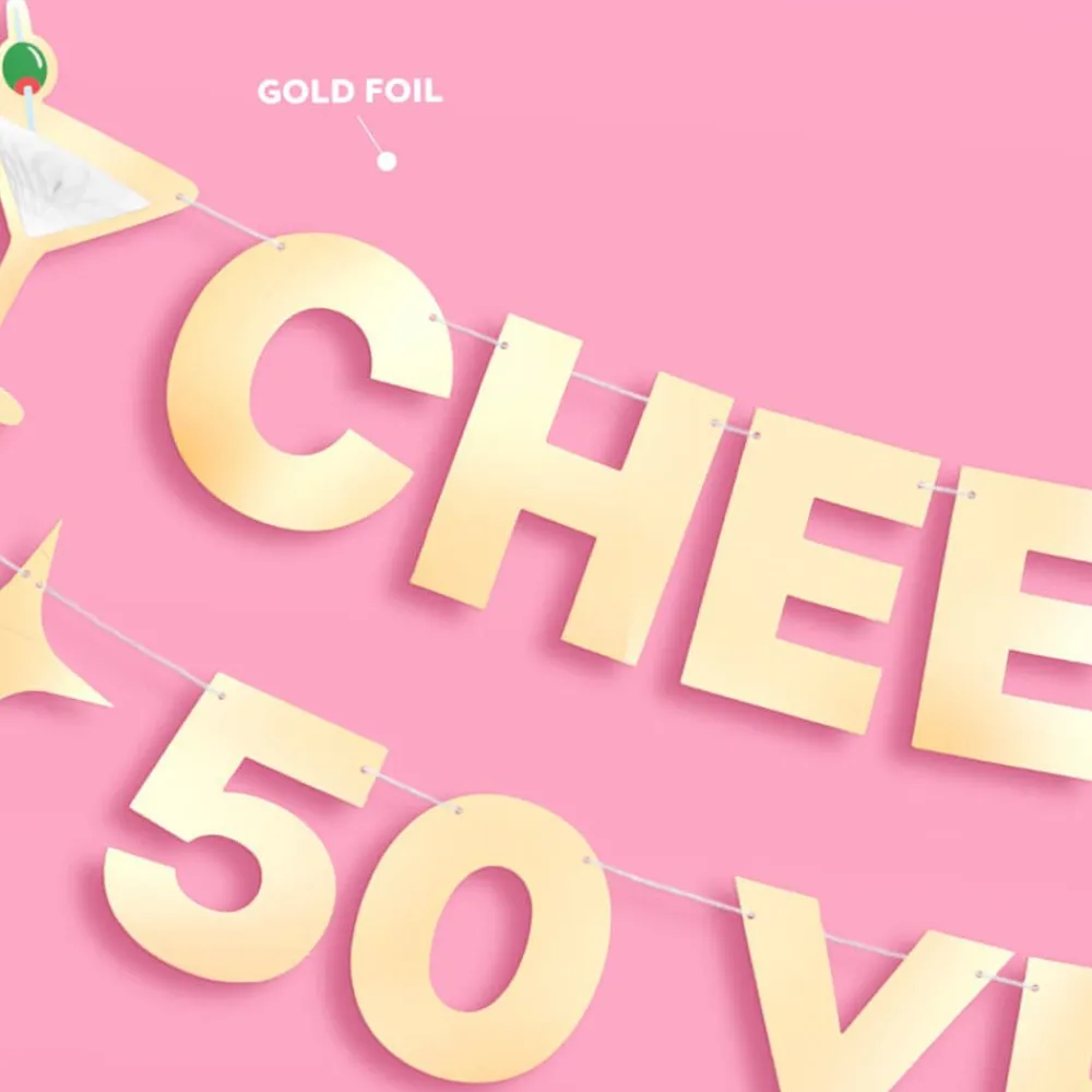 Online xo, Fetti Cheers to 50 Years Birthday Banner