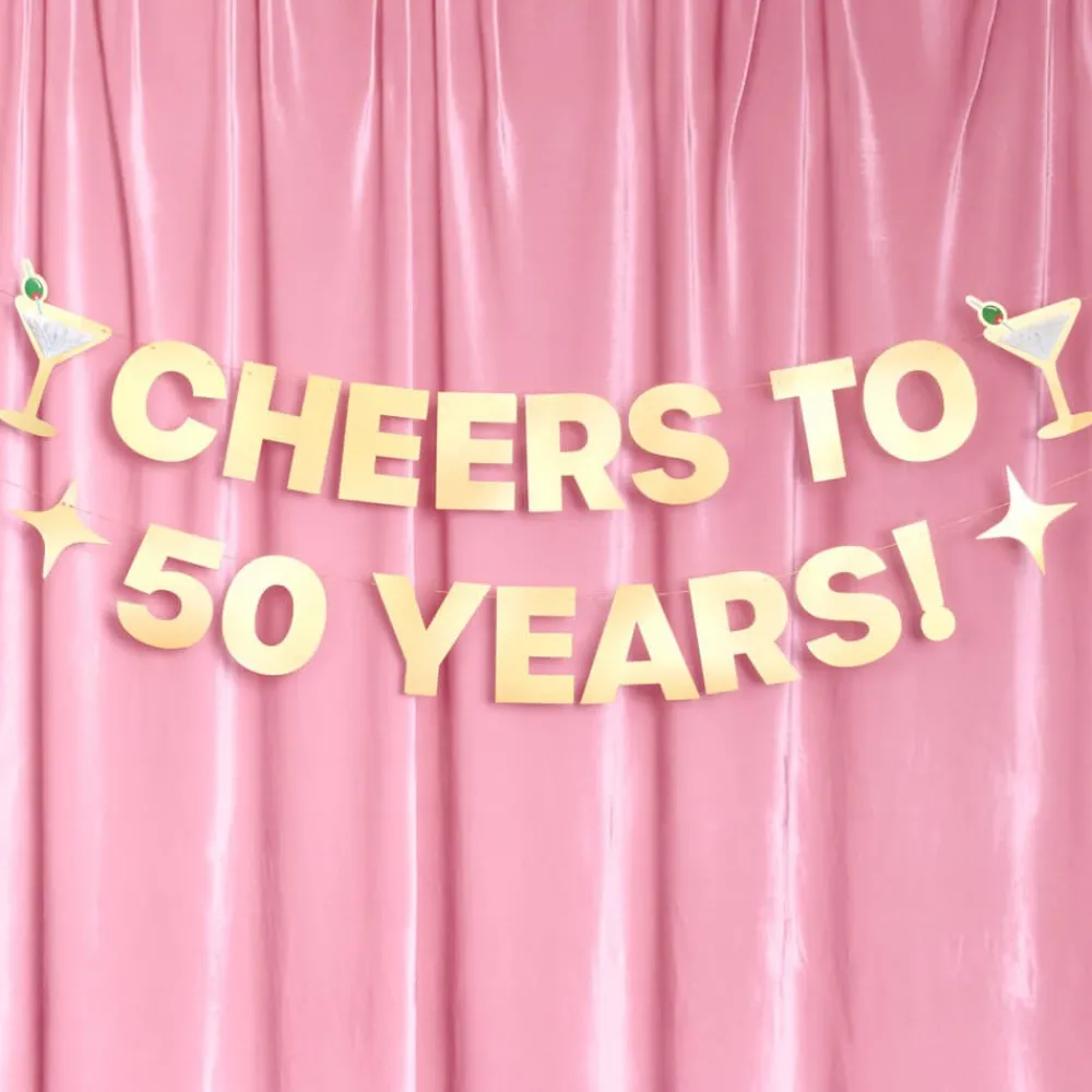 Online xo, Fetti Cheers to 50 Years Birthday Banner