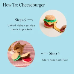 Sale The Foggy Dog Cheeseburger Interactive Snuffle Dog Toy