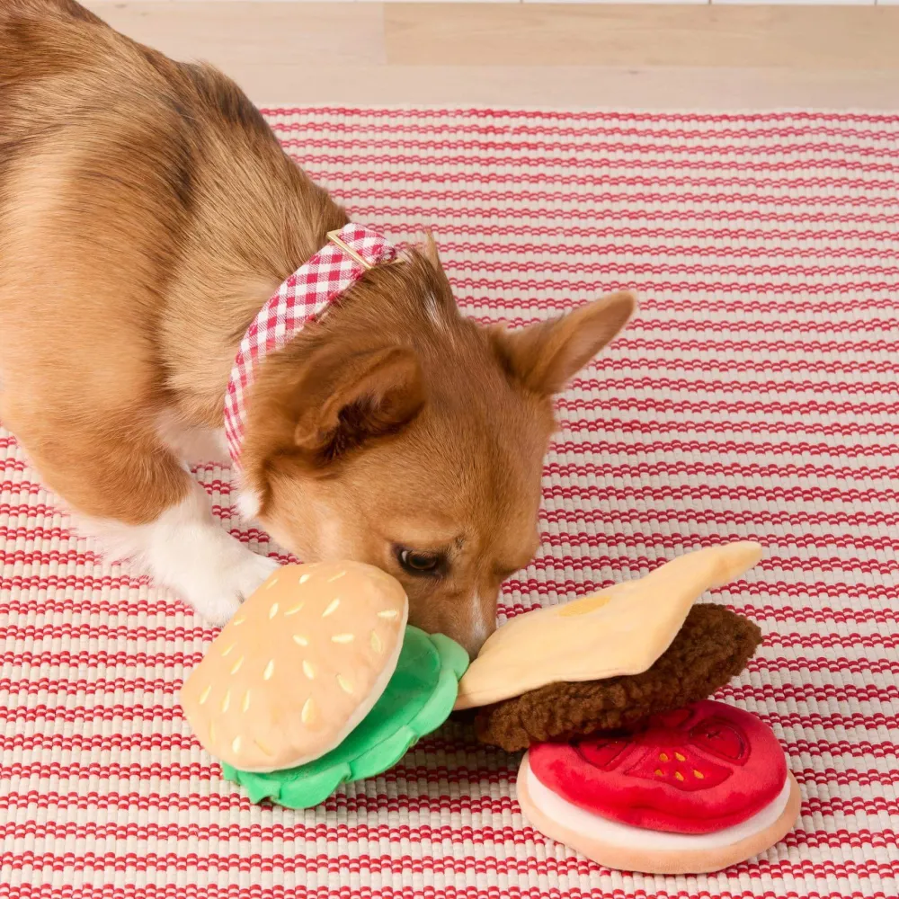 Sale The Foggy Dog Cheeseburger Interactive Snuffle Dog Toy