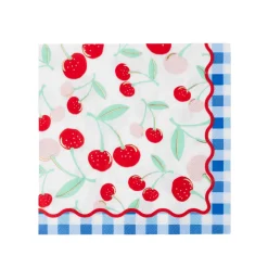 Bonjour Fete Cherry Pie Gingham Large Napkins